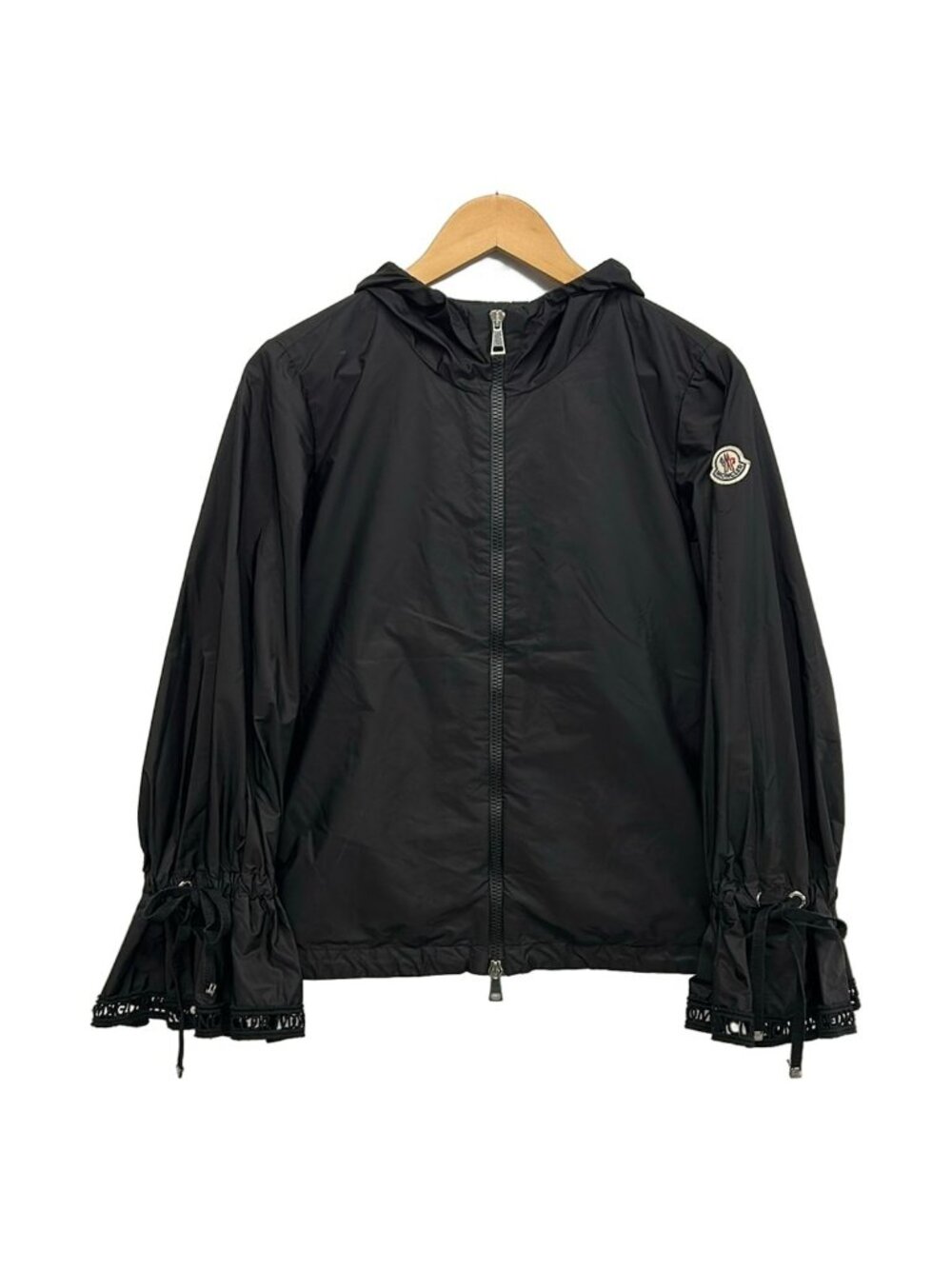 Moncler Jacket XS Addis Black Spring Autumn Long Sleeve Hood
